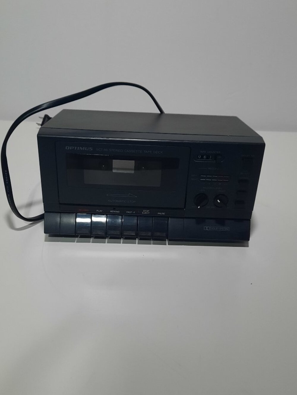 Optimus SCT-86 Stereo Cassette Tape Deck Dolby NR Tested Working New Belts